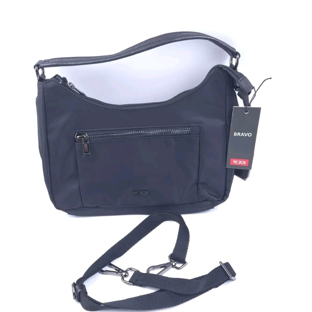 NEW Tumi Voyageur ADELAIDE Hobo Crossbody Shoulder Bag - BLACK GUNMETAL